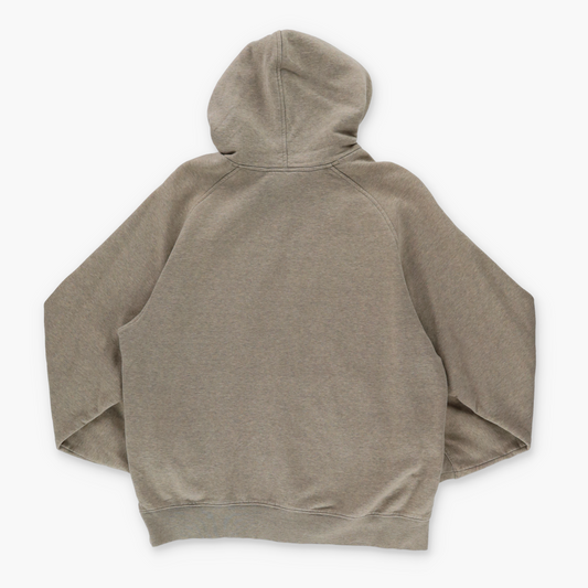 NIKE Spell Out Khaki Logo Centre Swoosh Hooded Sweatshirt (M)