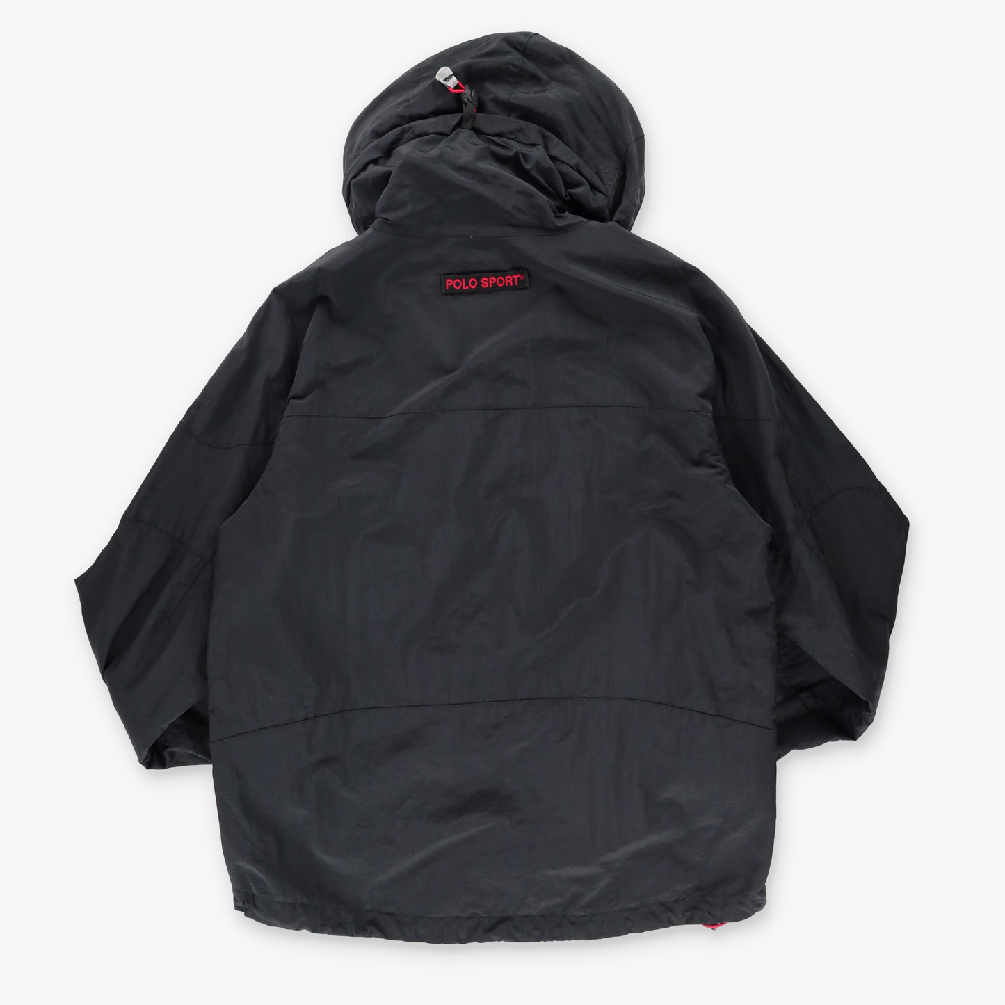 POLO RALPH LAUREN Embroidered Logo Black Hooded Windbreaker Jacket (L)