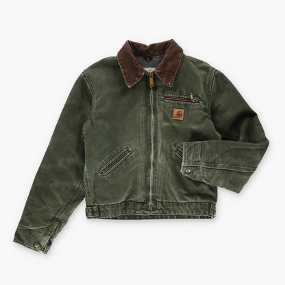 CARHARTT 'Detroit' YYJ97 MOS Khaki & Brown Canvas Jacket (XS-S)