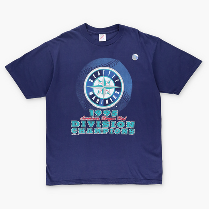 1995 SEATLE MARINERS Division Champions USA Made MLB Navy Baseball Tee (XL)