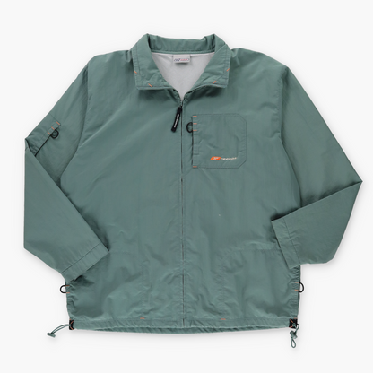 REEBOK Embroidered Spell Out Logo Athletic Windbreaker Coat Jacket (XL)