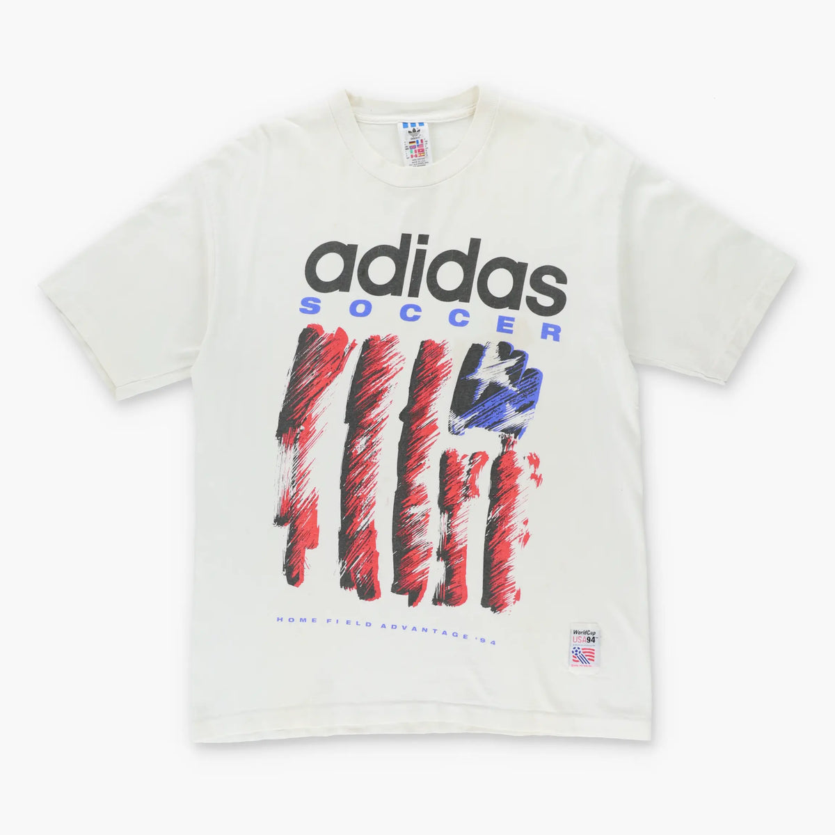 Vintage 1991 ADIDAS Soccer World Cup USA Made 94' White T-Shirt (M)