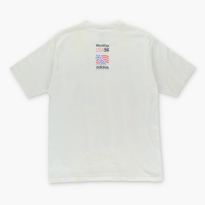 Vintage 1991 ADIDAS Soccer World Cup USA Made 94' White T-Shirt (M)