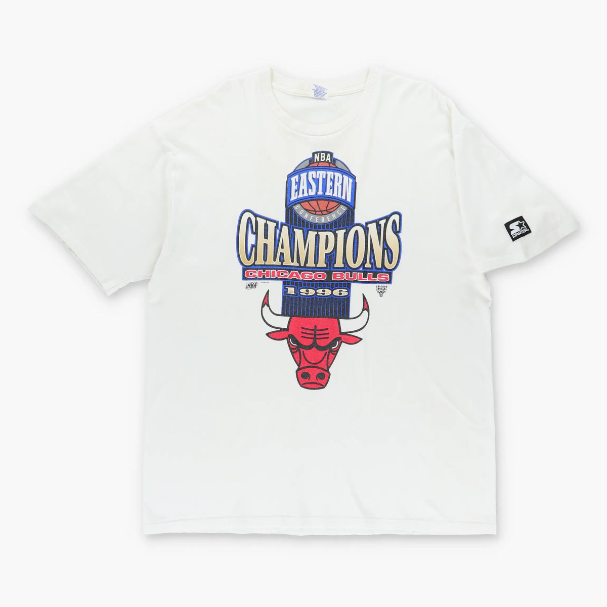 Vintage CHICAGO BULLS NBA Eastern Conference White Basketball T-Shirt (XL)
