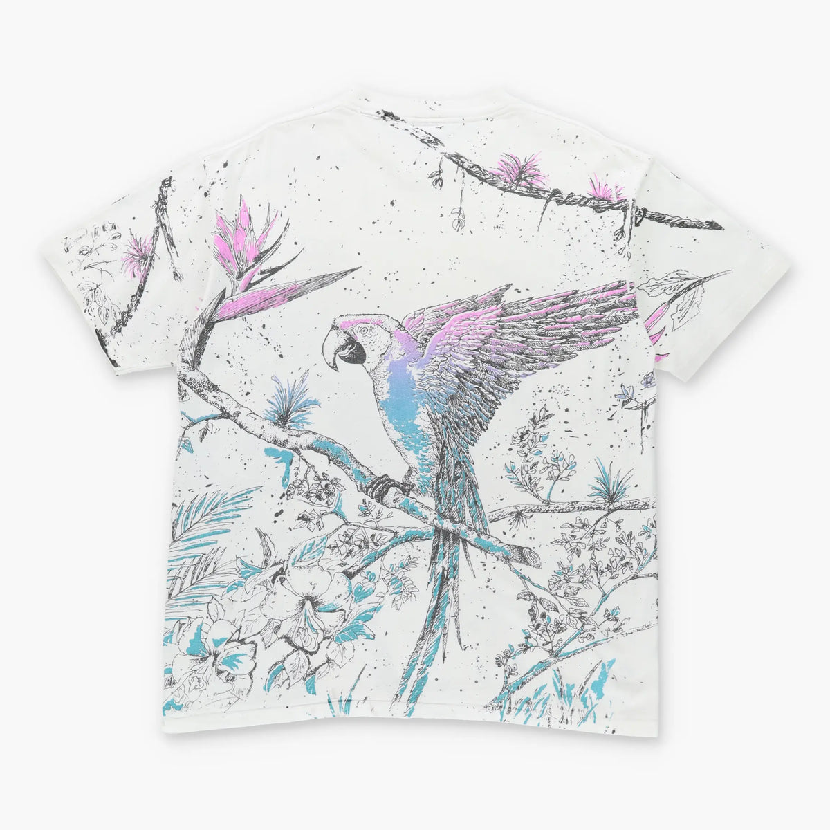 Vintage SILVER SPRINGS Florida Single Stitch Parrot All Over Print T-Shirt (XL-XXL)
