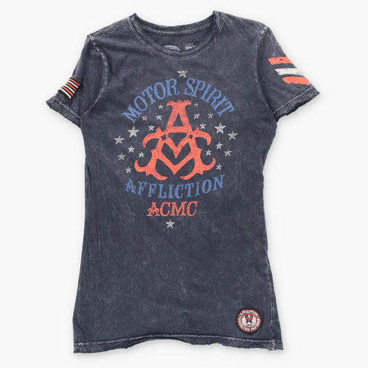 AFFLICTION "Motor Spirit" American Customs USA Made Vintage Y2K Tee (Women's S-M)