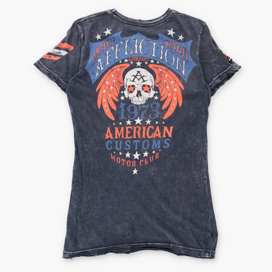 AFFLICTION "Motor Spirit" American Customs USA Made Vintage Y2K Tee (Women's S-M)