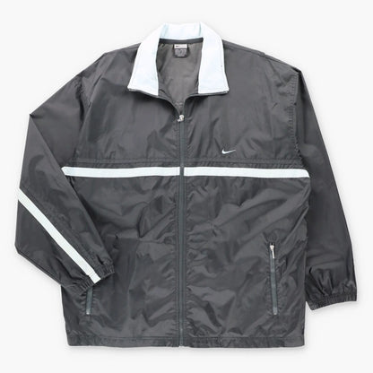 Vintage NIKE Black & Light Blue Full Zip Windbreaker Jacket (L-XL)