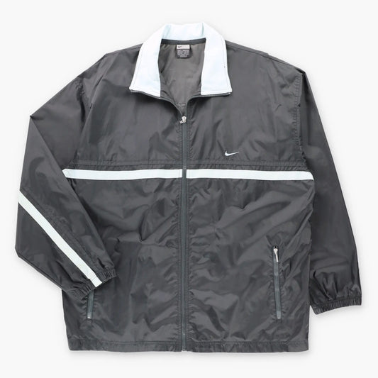 Vintage NIKE Black & Light Blue Full Zip Windbreaker Jacket (L-XL)