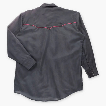 Vintage MWG Black And Red Long Sleeve Snap Button Western Shirt Canada Made (L-XL)