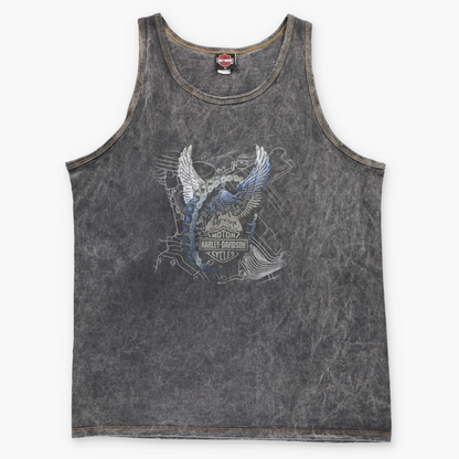 Vintage HARLEY DAVIDSON "World Famous Sturgis South Dakota" Dark Grey Motorcycle Tank (XL)