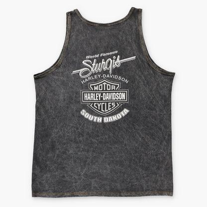 Vintage HARLEY DAVIDSON "World Famous Sturgis South Dakota" Dark Grey Motorcycle Tank (XL)