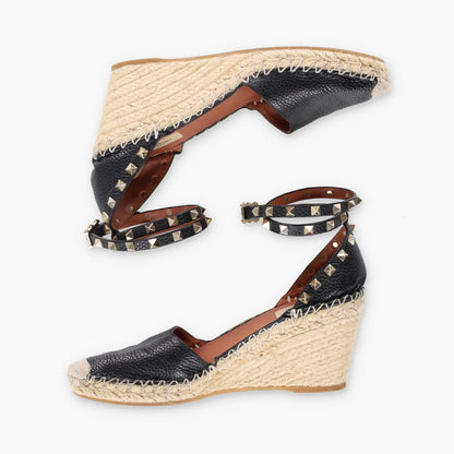 Vintage VALENTINO Italian Made Strappy Rockstud Wedges (40)