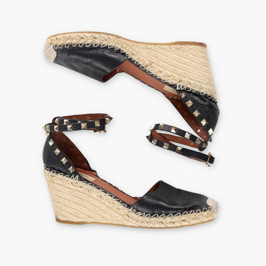 Vintage VALENTINO Italian Made Strappy Rockstud Wedges (40)