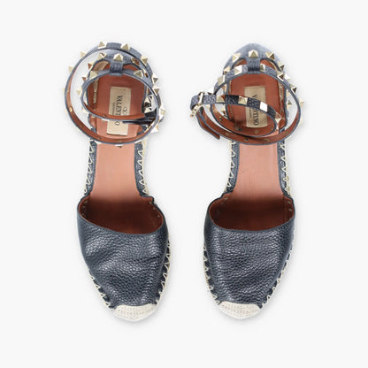 Vintage VALENTINO Italian Made Strappy Rockstud Wedges (40)