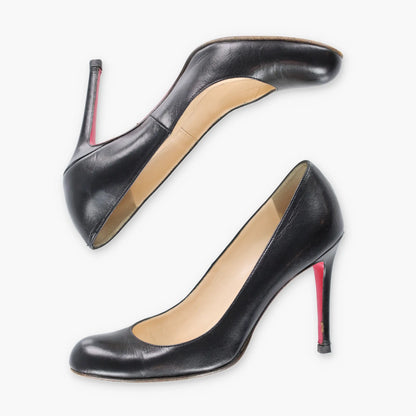 Vintage CHRISTIAN LOUBOUTIN Black Leather Italian Made Heels (38.5)