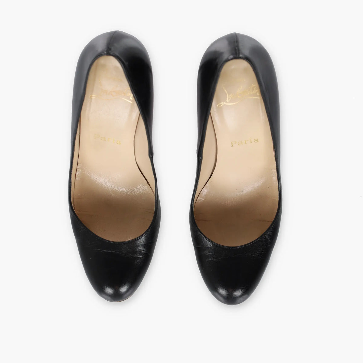 Vintage CHRISTIAN LOUBOUTIN Black Leather Italian Made Heels (38.5)