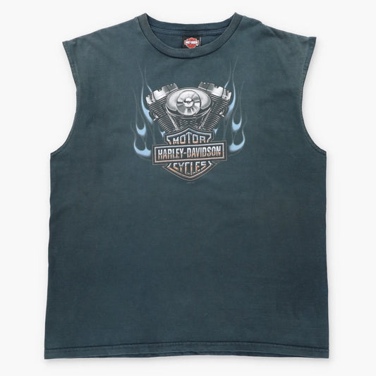 Vintage HARLEY DAVIDSON Devil Mountain California Black USA Made Motorcycle Tank (XXL)