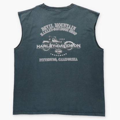 Vintage HARLEY DAVIDSON Devil Mountain California Black USA Made Motorcycle Tank (XXL)