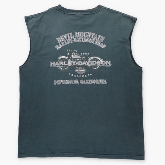 Vintage HARLEY DAVIDSON Devil Mountain California Black USA Made Motorcycle Tank (XXL)