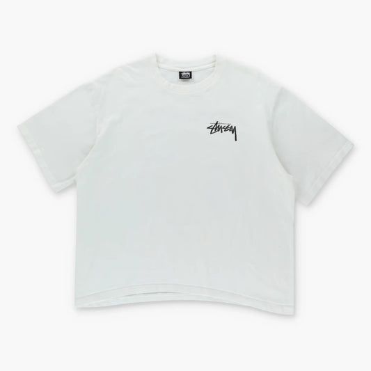 Vintage STUSSY Hippo Street Grunge Boxy White T-Shirt (L-XL)