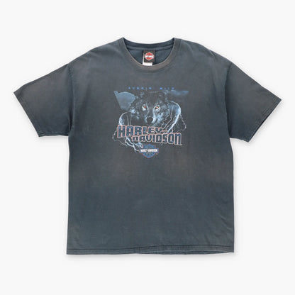 HARLEY DAVIDSON Wolf 'Runin' Wild' Texas Motorcycle Black T-Shirt (XL)