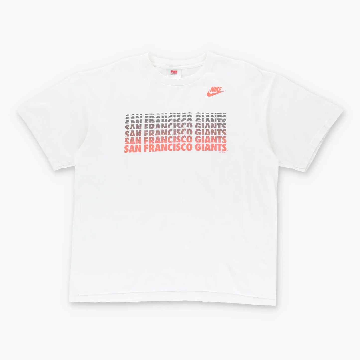 Vintage NIKE San Francisco Giants Gradient Print White T-Shirt (L)