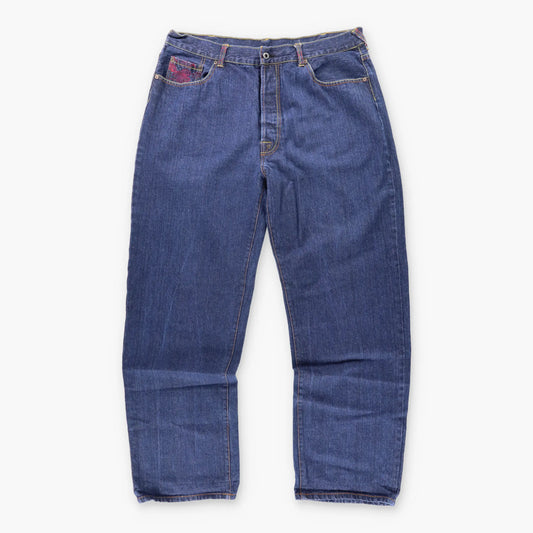 Vintage RMC RED MONKEY Lot 1002 Japanese Crane Embroidered Y2K Jeans (40)