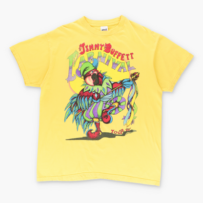 Vintage 1998 JIMMY BUFFETT Carnival Jester Parrot Yellow Music Tour T-Shirt (XL) Vintage Sole Melbourne