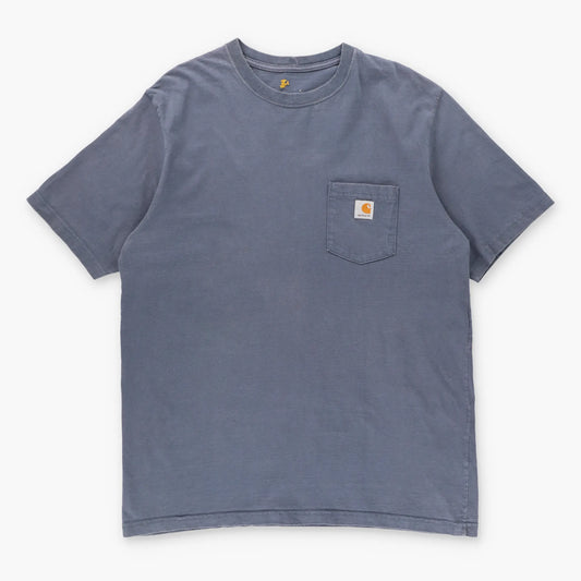 Vintage CARHARTT Pocket Logo Steel Blue Workwear T-Shirt (XL)