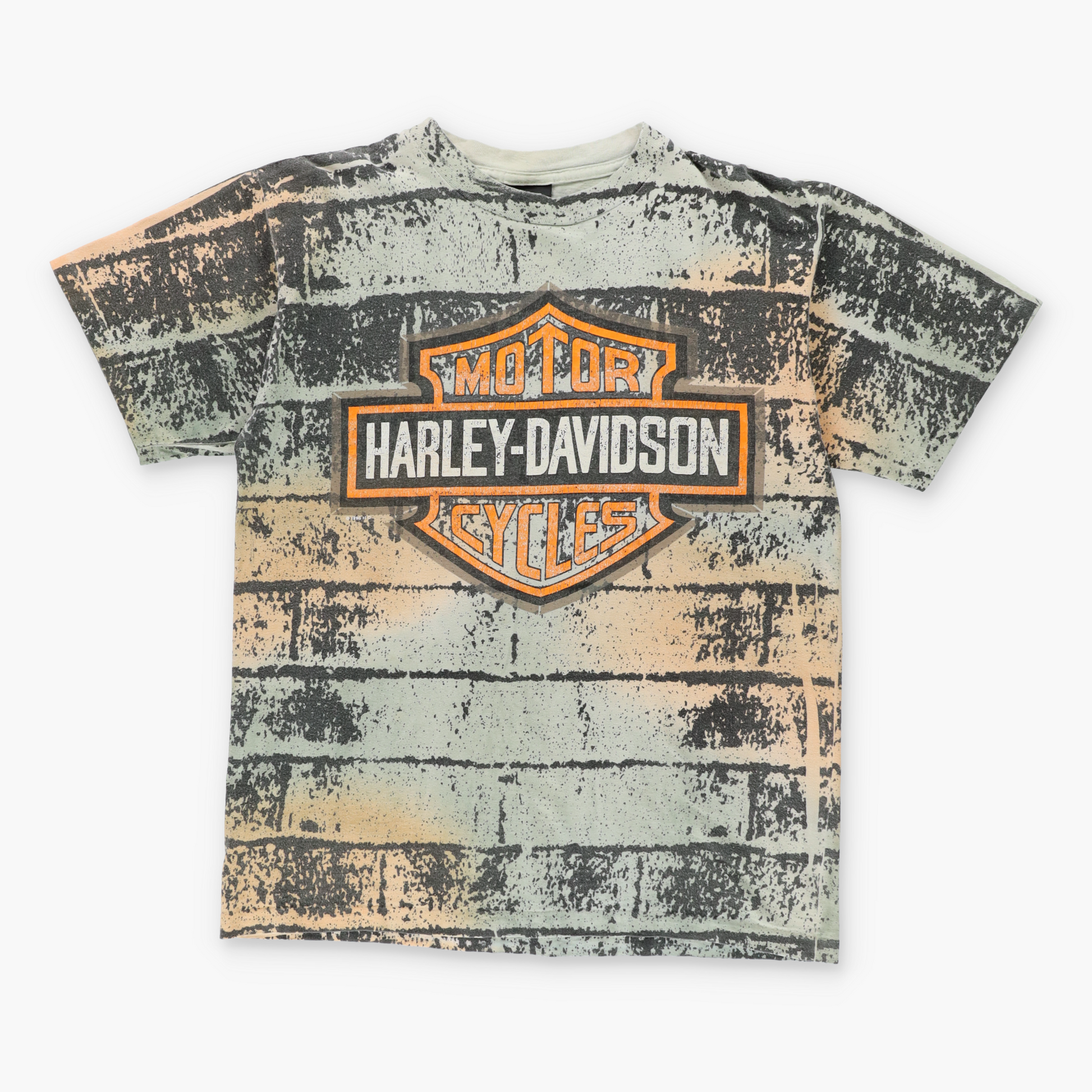 Vintage HARLEY DAVIDSON All Over Print USA Made Motorcycle T-Shirt  (L) Vintage Sole Melbourne