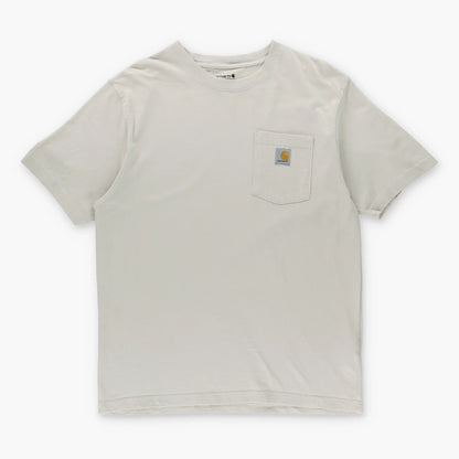 Vintage CARHARTT 'Loose Fit' Pocket Logo Beige Workwear T-Shirt (M-L)
