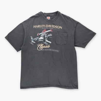 Vintage 1996 HARLEY DAVIDSON 'Classic' Pocket Faded Motorcycle T-Shirt (XL)
