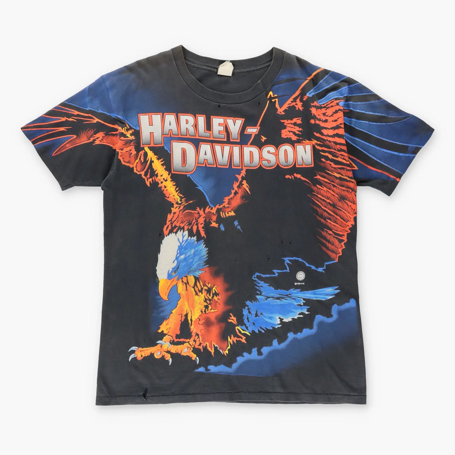 Vintage 1995 HARLEY DAVIDSON Large Eagle USA Made Single Stitch Motorcycle T-Shirt (L-XL)