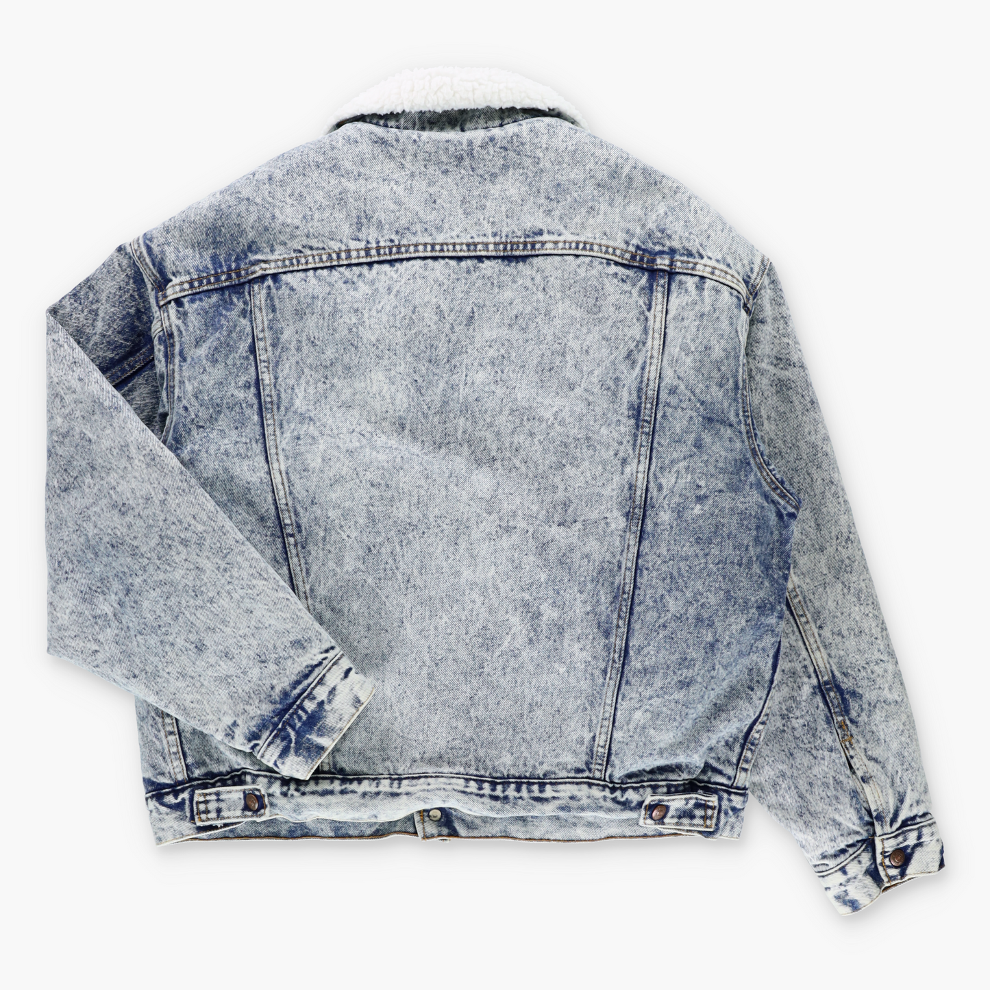 Vintage LEVI'S 80s Sherpa Lined USA Made Acid Wash Denim Trucker Jacket (XL) Vintage Sole Melbourne