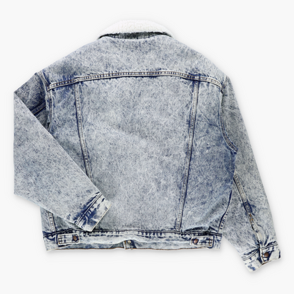 Vintage LEVI'S 80s Sherpa Lined USA Made Acid Wash Denim Trucker Jacket (XL) Vintage Sole Melbourne