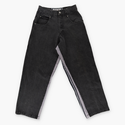 PACO Embroidered Stripe Panel Grey & Black Jeans (30 x 32)