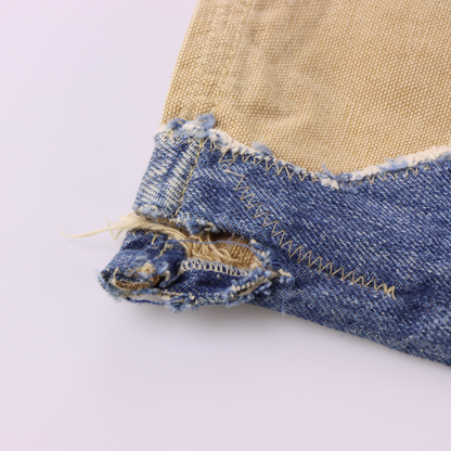 RALPH LAUREN DENIM & SUPPLY 'Straight' Distressed Tan Patchwork Blue Wash Jeans (31)