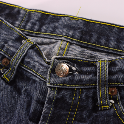 EVISU Dragon Print Yellow Stitch Denim Jeans (30 x 34)