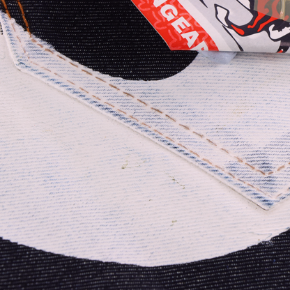 EVISU Big Logo White & Red Print New With Tag Dark Wash Jeans (36)