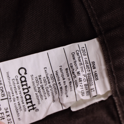CARHARRT B136 'Dungaree Fit' Brown Carpenter Jeans (34 x 32)