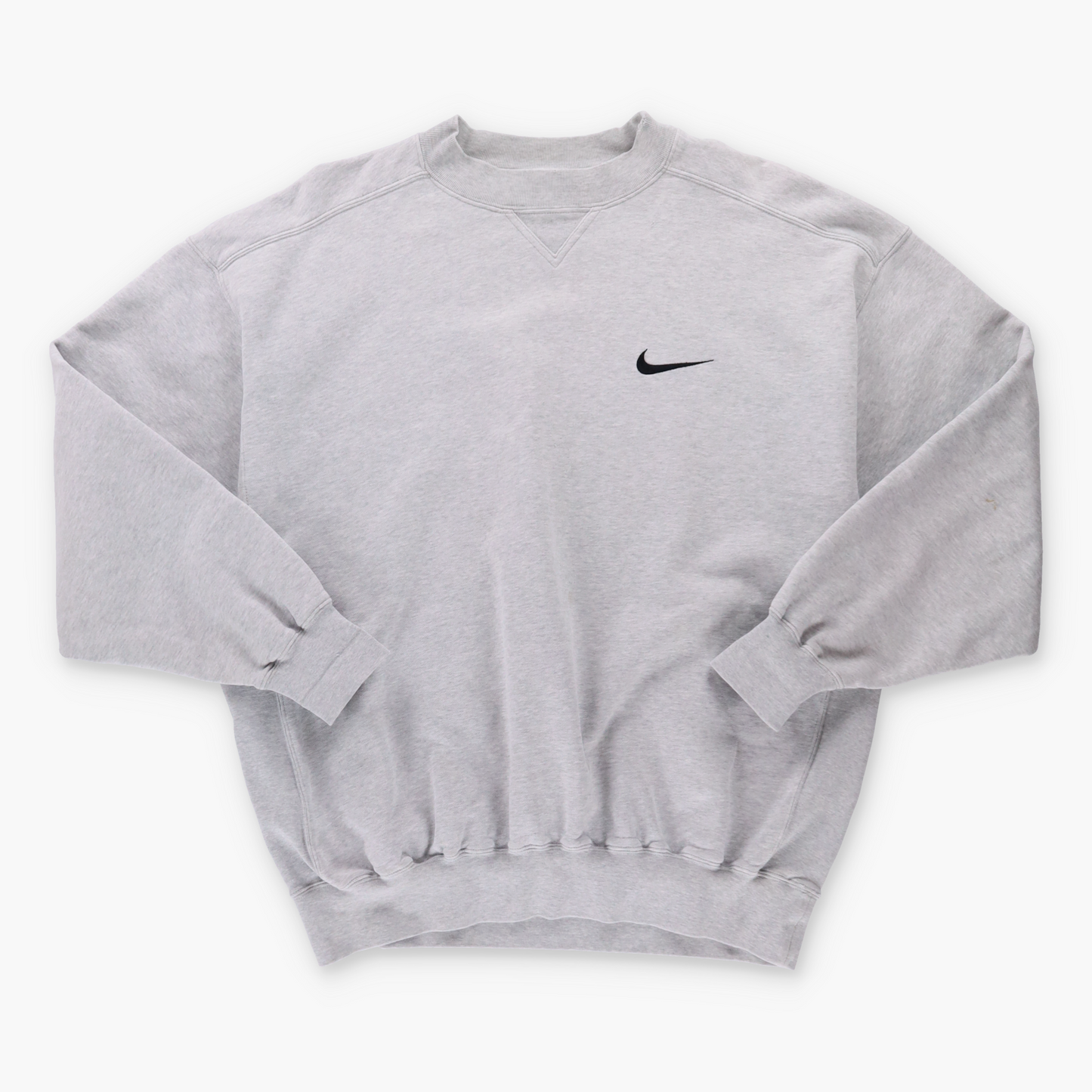 Vintage NIKE Embroidered Swoosh Grey & Black Sweatshirt (L) *Aubs Vintage Sole Melbourne