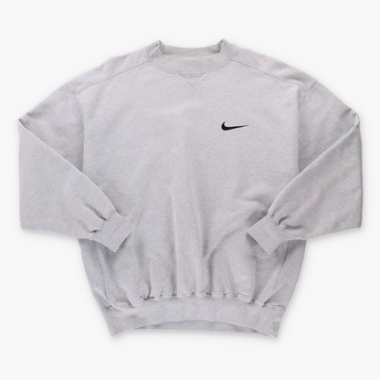Vintage NIKE Embroidered Swoosh Grey & Black Sweatshirt (L) *Aubs Vintage Sole Melbourne