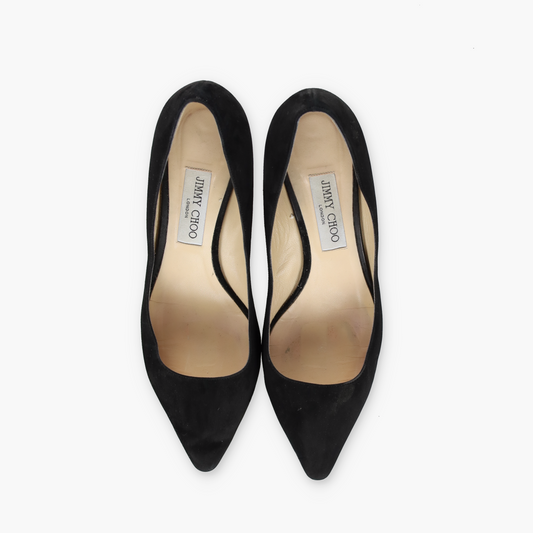 JIMMY CHOO Black Suede Anouk Heels Pumps (40.5)