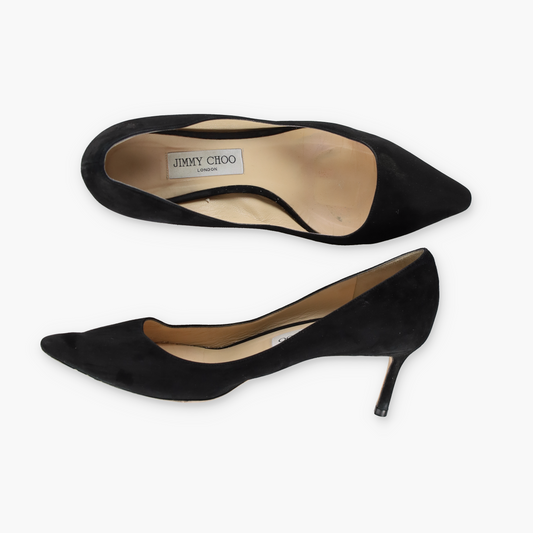 JIMMY CHOO Black Suede Anouk Heels Pumps (40.5)