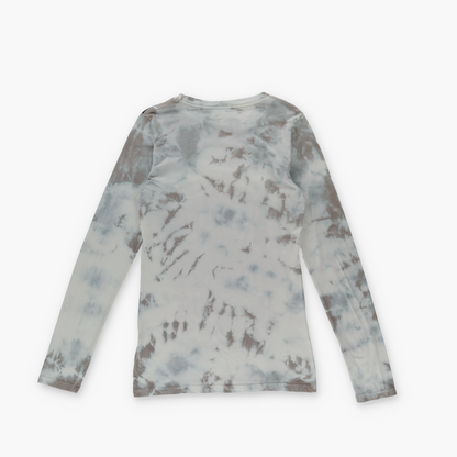AFFLICTION Y2K Grunge Tie-Dye Mesh Neckline Open Front Long Sleeve (M)