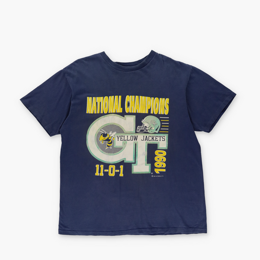 1990 Georgia Tech Yellow Jackets Football 'National Champions' Graphic T-Shirt (XL)