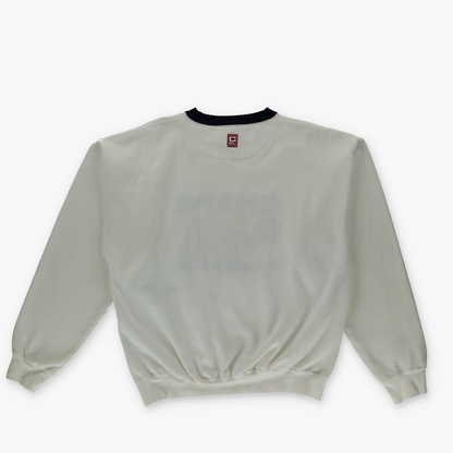 RALPH LAUREN CHAPS 'Essential Activewear' Embroidered White Sweatshirt (L)