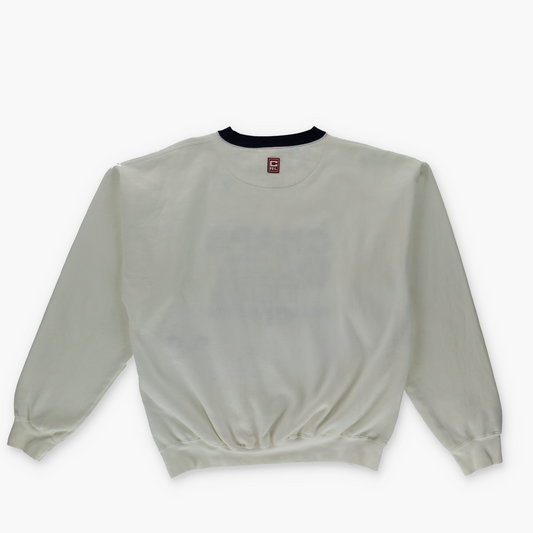 RALPH LAUREN CHAPS 'Essential Activewear' Embroidered White Sweatshirt (L)
