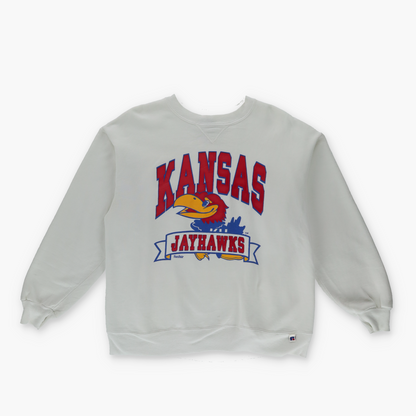 RUSSELL ATHLETIC NCAA 'USA Made' Kansas Jayhawks 50/50 Sweatshirt (M)
